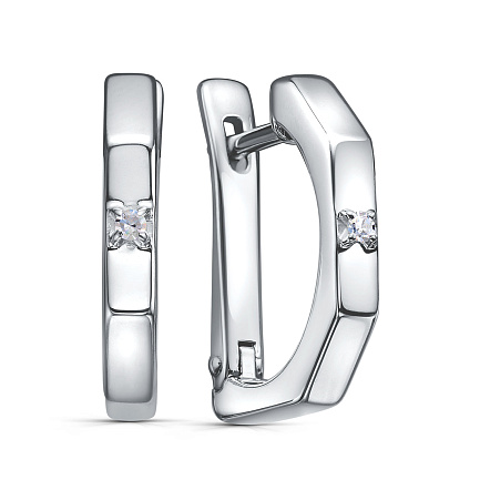 Серьги с английским замком из серебра