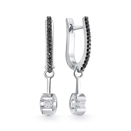 Серьги из белого золота с бриллиантами