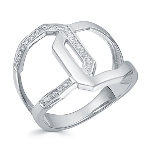 Кольцо из белого золота с бриллиантами