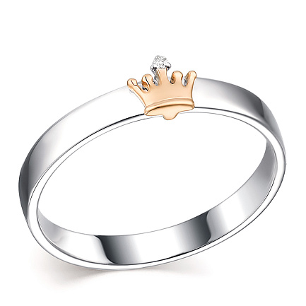 Кольцо из серебра с бриллиантом