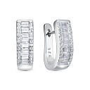 Серьги с английским замком из серебра с фианитами