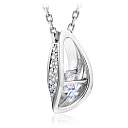 Колье из белого золота с бриллиантами, плетение якорное