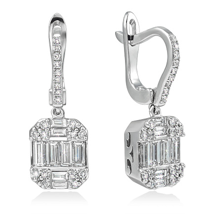 Серьги из белого золота с бриллиантами