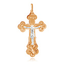 Крест ручной работы из комбинированного золота