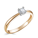 Кольцо из красного золота с бриллиантом