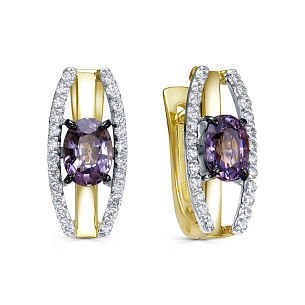 Серьги с английским замком из желтого золота