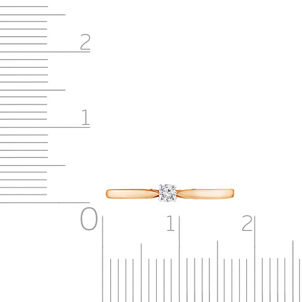 Кольцо из красного золота с бриллиантом