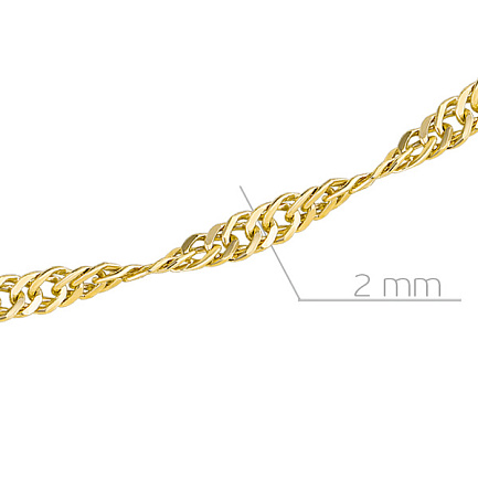 Цепь автомат из серебра с позолотой, плетение двойное панцирное