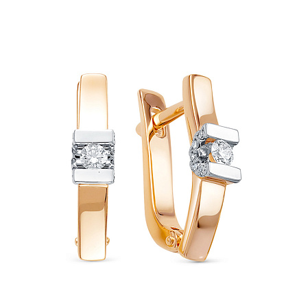 Серьги из красного золота с бриллиантами