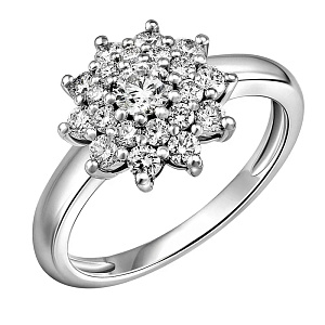 Кольцо из белого золота с бриллиантами