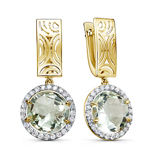 Серьги с английским замком из желтого золота