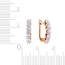 Серьги с английским замком из красного золота с фианитом