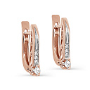 Серьги с английским замком из красного золота с бриллиантами