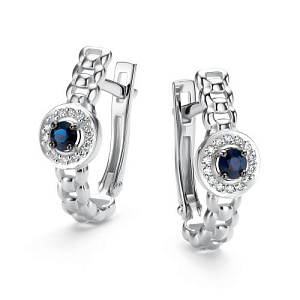 Серьги с английским замком из белого золота