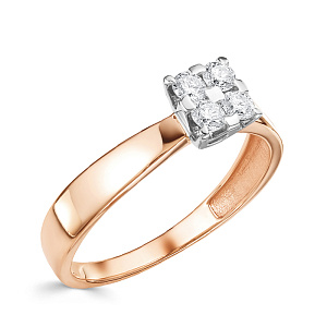 Кольцо из красного золота с бриллиантами