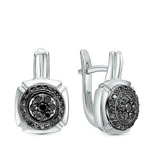 Серьги из белого золота с бриллиантами