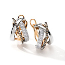 Серьги с английским замком из красного золота с бриллиантами