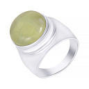 Кольцо из серебра с пренитом