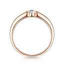 Кольцо обручальное из красного золота с бриллиантом