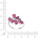 Кольцо из серебра с корундом, фианитом