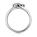 Кольцо из белого золота с бриллиантами, сапфиром