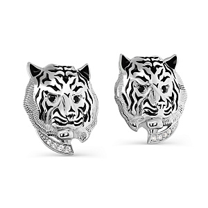 Серьги с английским замком из серебра с фианитами