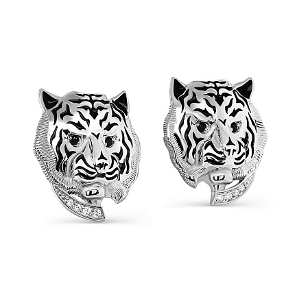 Серьги с английским замком из серебра с фианитами