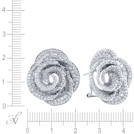 Серьги из белого золота с бриллиантами
