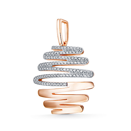 Подвеска из красного золота с бриллиантами