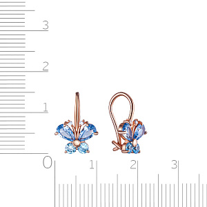 Серьги детские из серебра с позолотой