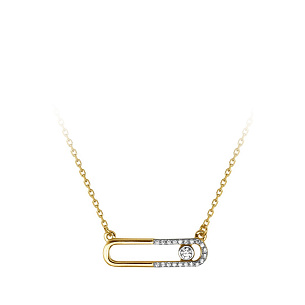 Колье из желтого золота с фианитом