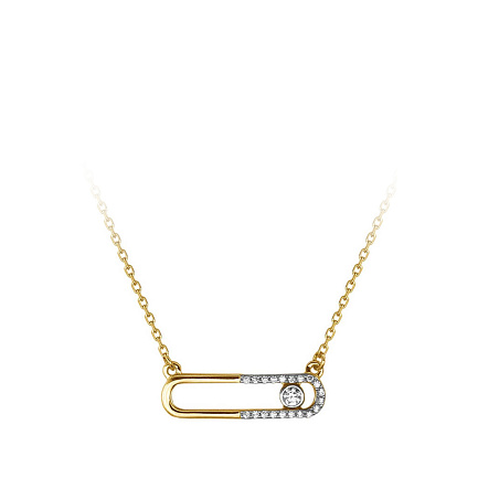 Колье из желтого золота с фианитами