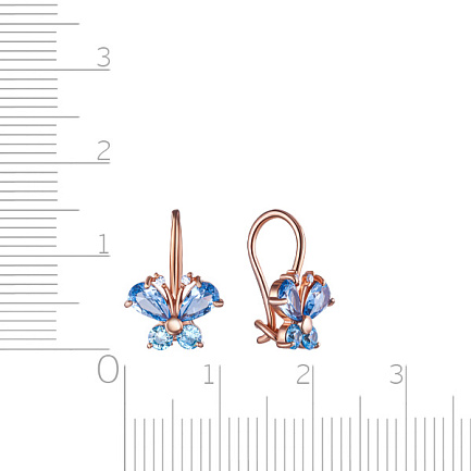 Серьги детские из серебра с позолотой