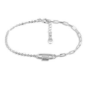 Браслет декоративный из серебра с фианитом