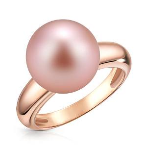 Кольцо из красного золота с жемчугом