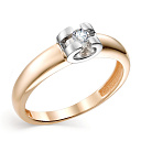 Кольцо из красного золота с бриллиантом