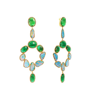 Серьги с английским замком из желтого золота с бриллиантами