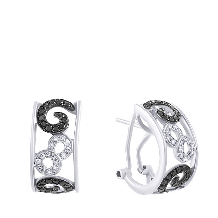 Серьги из белого золота с бриллиантами