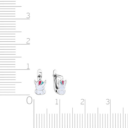 Серьги из серебра с эмалью