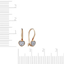 Серьги детские из красного золота с фианитом