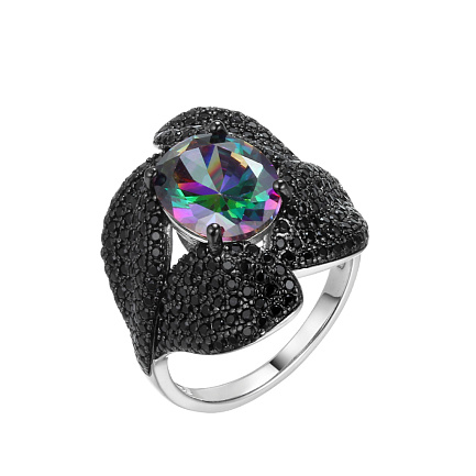 Кольцо из серебра с фианитом