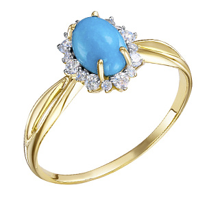 Кольцо из желтого золота с бриллиантом