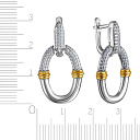 Серьги с английским замком из серебра с позолотой