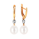 Серьги с английским замком из красного золота