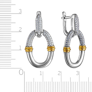 Серьги с английским замком из серебра с позолотой