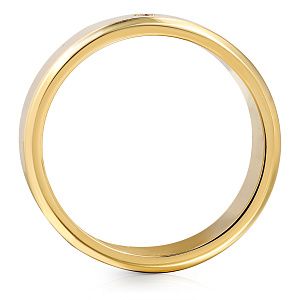 Кольцо обручальное из желтого золота с бриллиантом