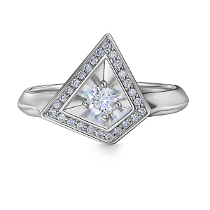 Кольцо из белого золота с бриллиантами