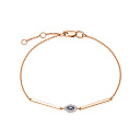 Браслет из красного золота с бриллиантами, сапфиром