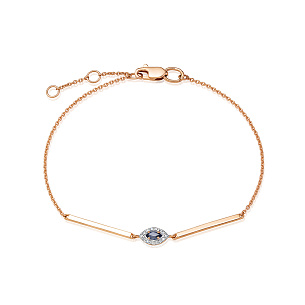 Браслет из красного золота с бриллиантом