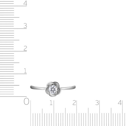 Кольцо из белого золота с бриллиантом